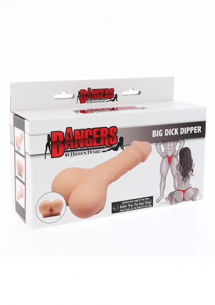 Мастурбатор-анус Bangers Big Dick Dipper у формі пеніса, 23х4 см (тілесний) - фото 4