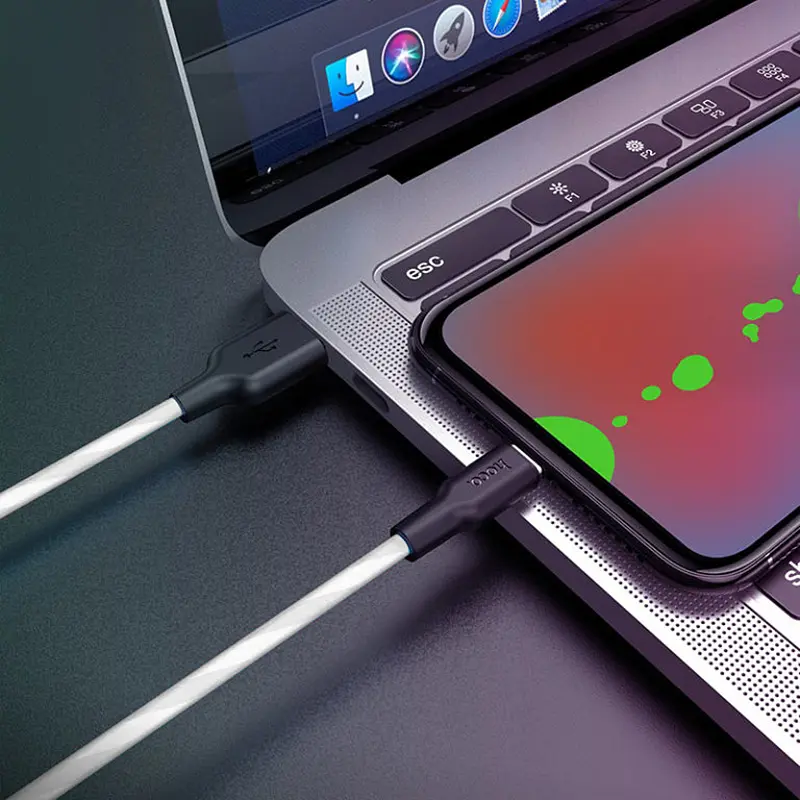 Дата кабель Hoco X21 Plus Silicone Type-C Cable (2m) Чорний / Білий - фото 4