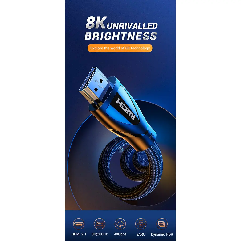 Кабель мультимедійний HDMI M to HDMI M 5.0m braided HD140 black Ugreen (80405) - фото 3