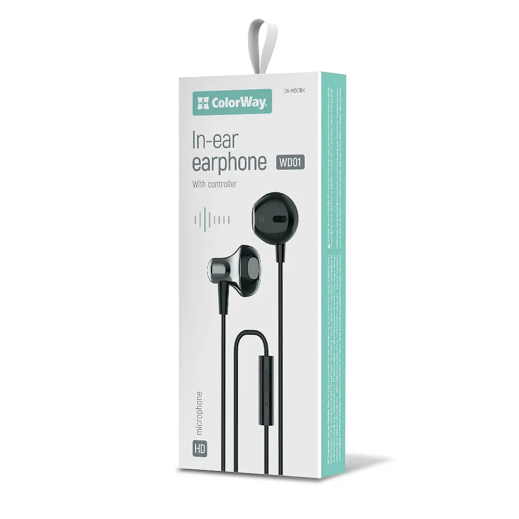 Навушники ColorWay Slim 3.5 mm Wired Earphone Blast 1 Black (CW-WD01BK) - фото 8