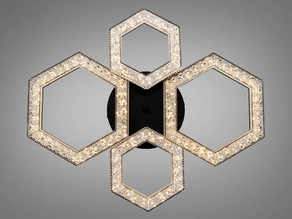 Стельовий LED-світильник Diasha 6653/2+2BK — 54 Вт, 58×48 см, пульт і зміна температур - фото 3