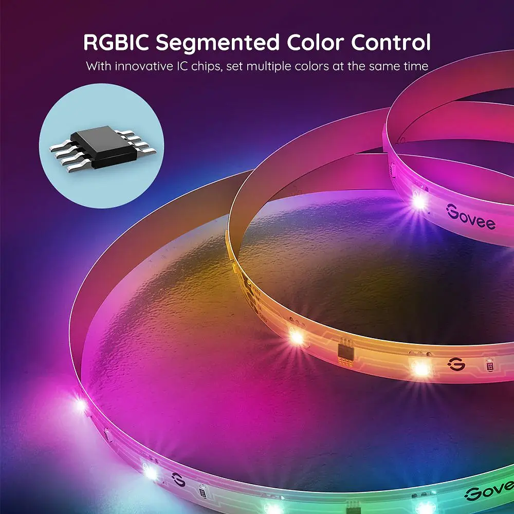 Стрічка світлодіодна розумна Govee H618С LED Strip Ligh 10 м RGBIC WI-FI/Bluetooth біла (H618C3D1) - фото 5