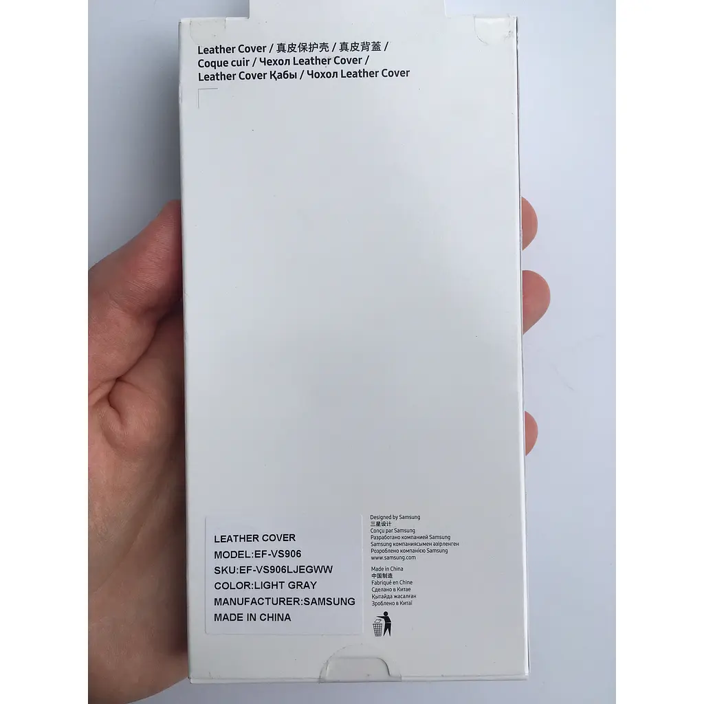 Оригінальний шкіряний чохол Leather Cover для Samsung Galaxy S22 Plus EF-VS906LJEGRU S906 Light Gray - фото 4