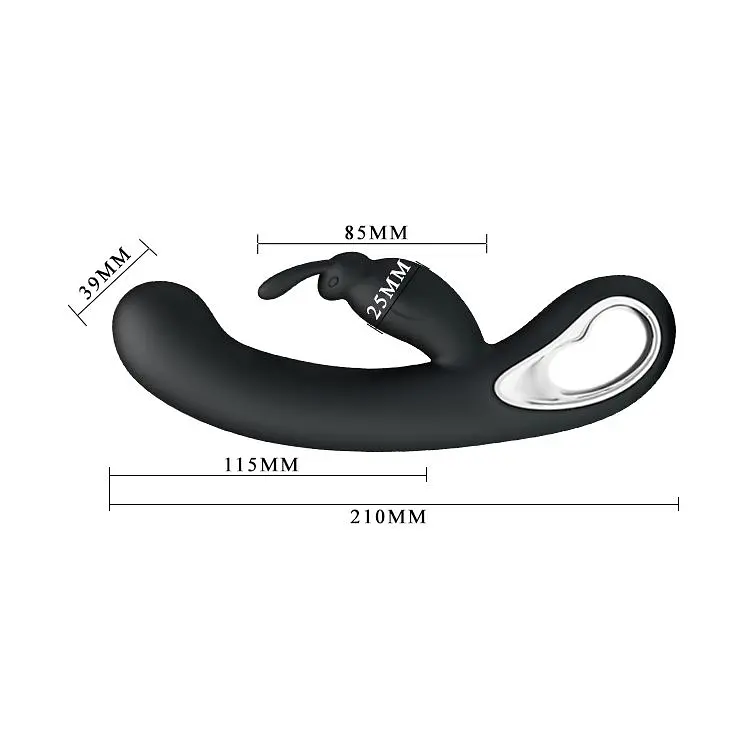 Вібратор-кролик Pretty Love Webb Vibrator Black Силіконовий, 21х3.5 см чорний - фото 5