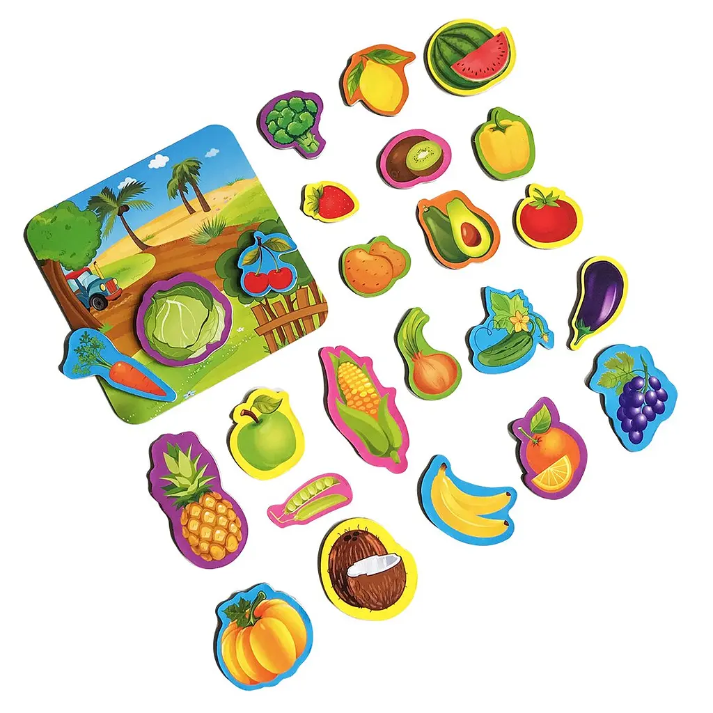 Набір магнітів з дошкою Vegetables and fruits Vladi Toys RK2090-06 shop (5903858960388) - фото 2