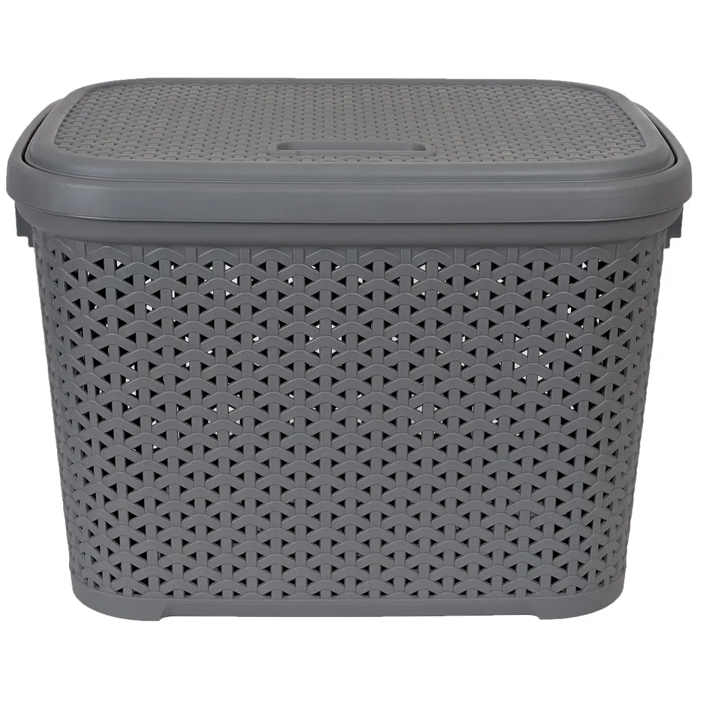 Уцінка. Кошик Diomedea з кришкою 44.5x33.6x31 см 30 л сірий (К14-130)   - фото 2