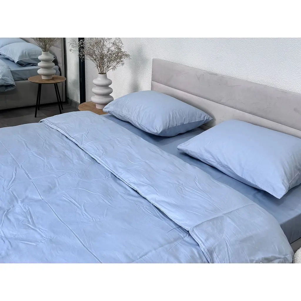 Підковдра Ecotton Pearl Blue сатин 180х215 см блакитна (24760) - фото 4