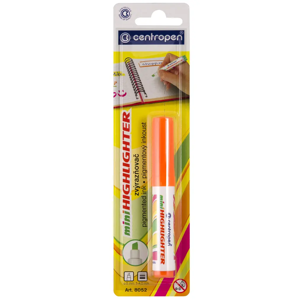 Маркер текстовий Centropen Mini Highlighter клиноподібний 1-4.6 мм помаранчевий (8052/06) - фото 2