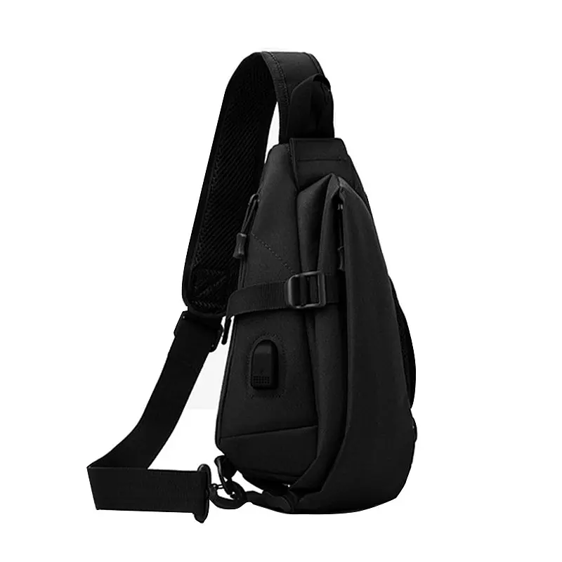 Рюкзак на одне плече No Brand 905 32х22 см Black 13056-84488 - фото 2