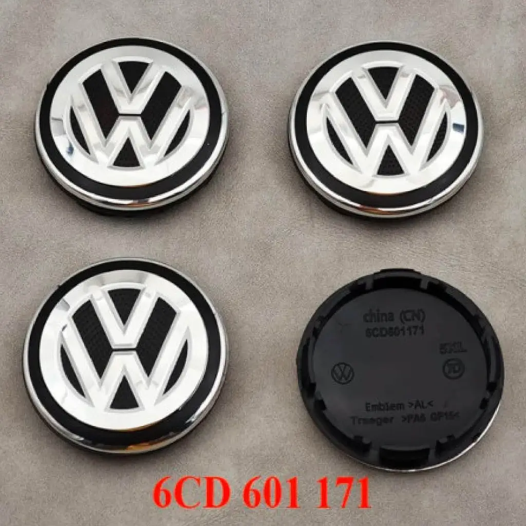 Ковпачки заглушки на литі диски Volkswagen 56/52 мм Чорні 1 шт (6CD601171) - фото 2
