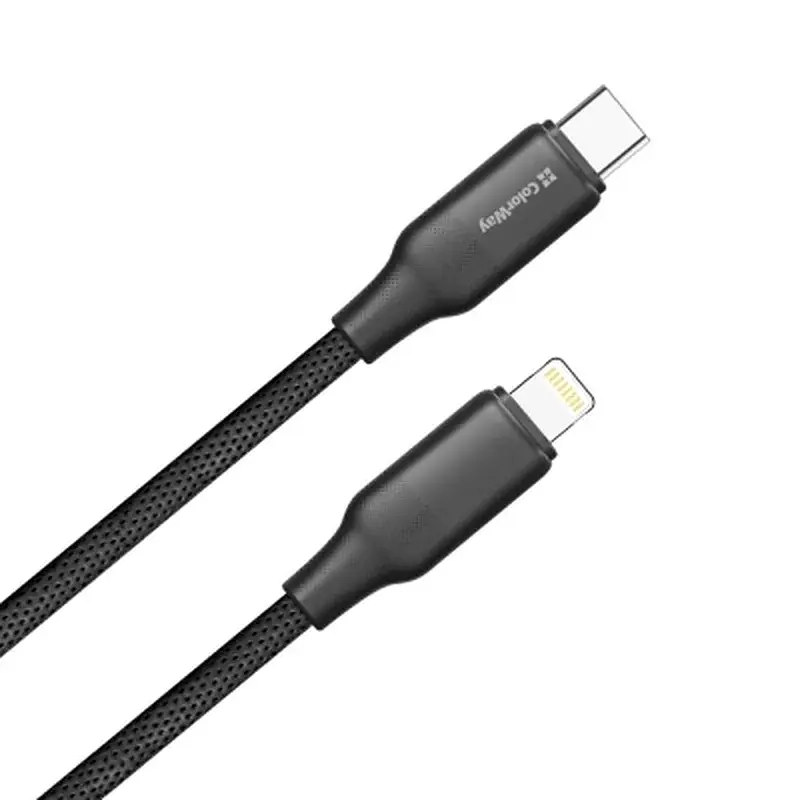 Дата кабель USB-C to Lightning 2.0m PD30W TPE embossed black ColorWay (CW-CBPDCL102-BK) - фото 2