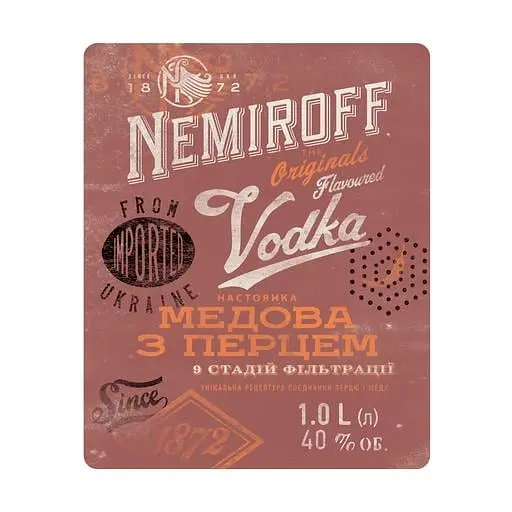 Уцінка. Настоянка Nemiroff Originals Українська медова з перцем 40% 1 л  - фото 4