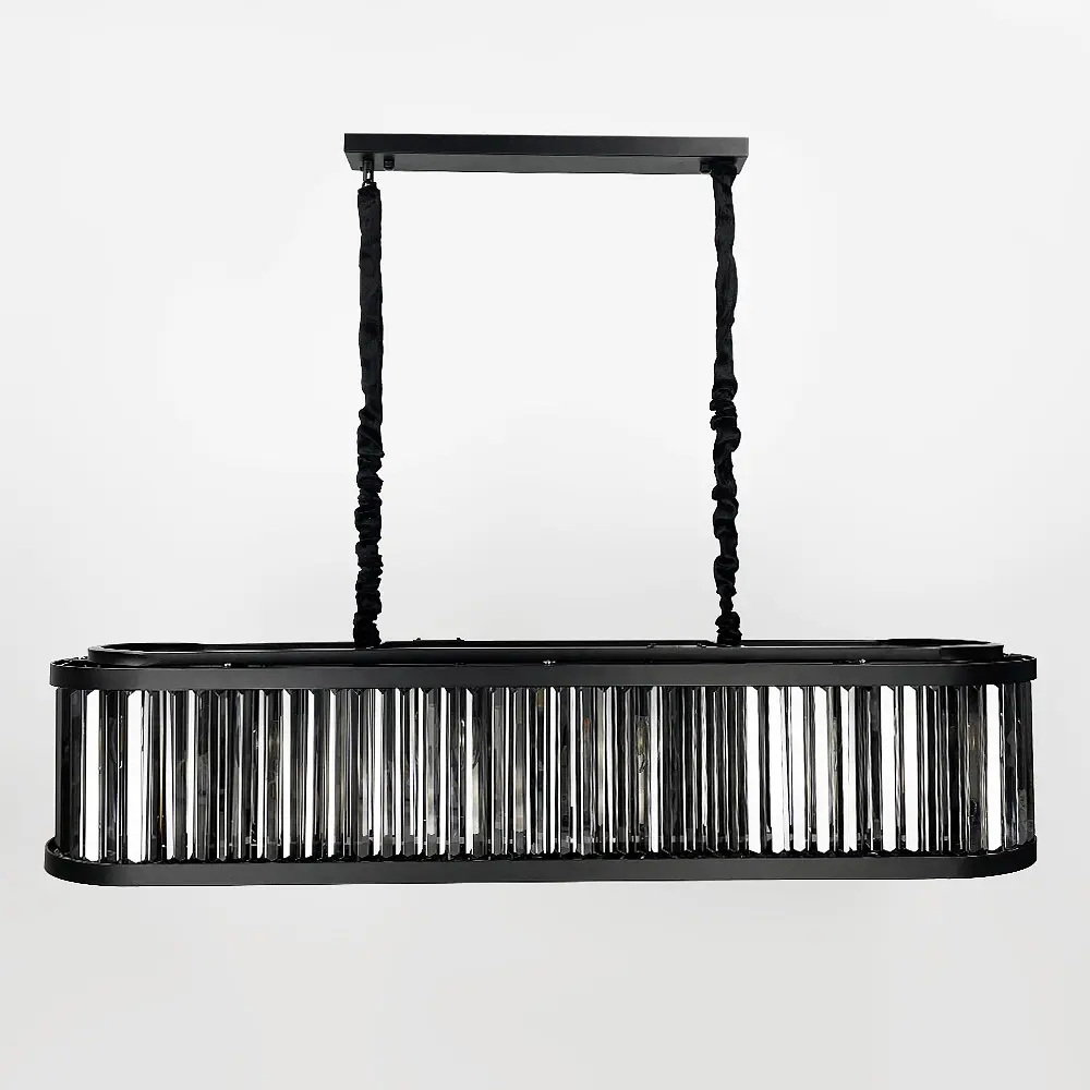 Люстра черная удлиненная с графитовыми пластинами 120х30 см Ст. MJ 160L-1200 BK+GR | Line F - фото 8