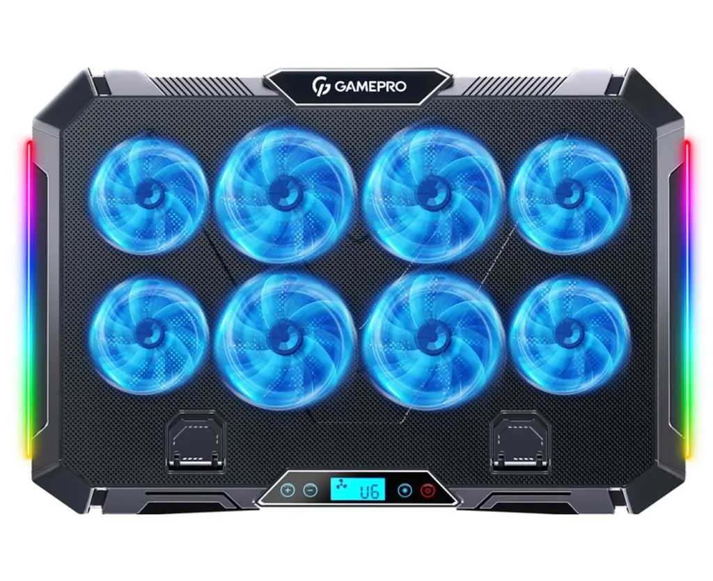Охолоджувальна підставка для ноутбука до 17,3 дюймів GamePro GPCP-795 RGB 2xUSB 8xfans - фото 2