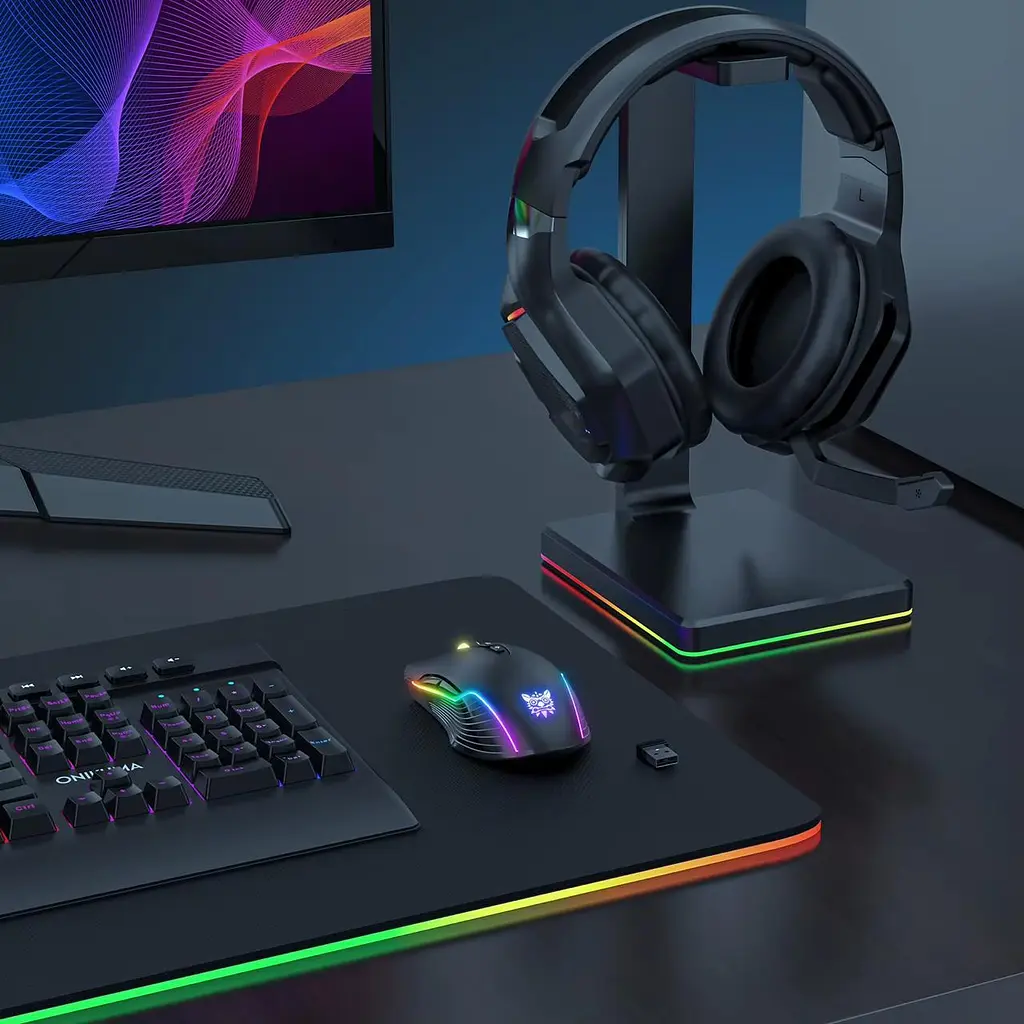 Компьютерная мышка Onikuma игровая беспроводная C105 для ПК и ноутбука USB адаптер 2.4 GHz RGB-подсветка 7 кнопок 3600 DPI аккумуляторная - фото 7