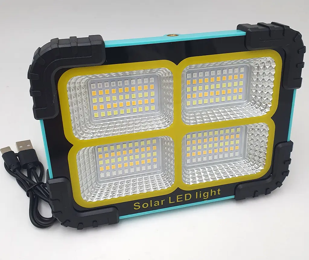 LED Прожектор 30W акумуляторний світлодіодний із сонячною батареєю та функцією Power Bank 3600mAh ліхтар 13х18см UKC 881 - фото 5