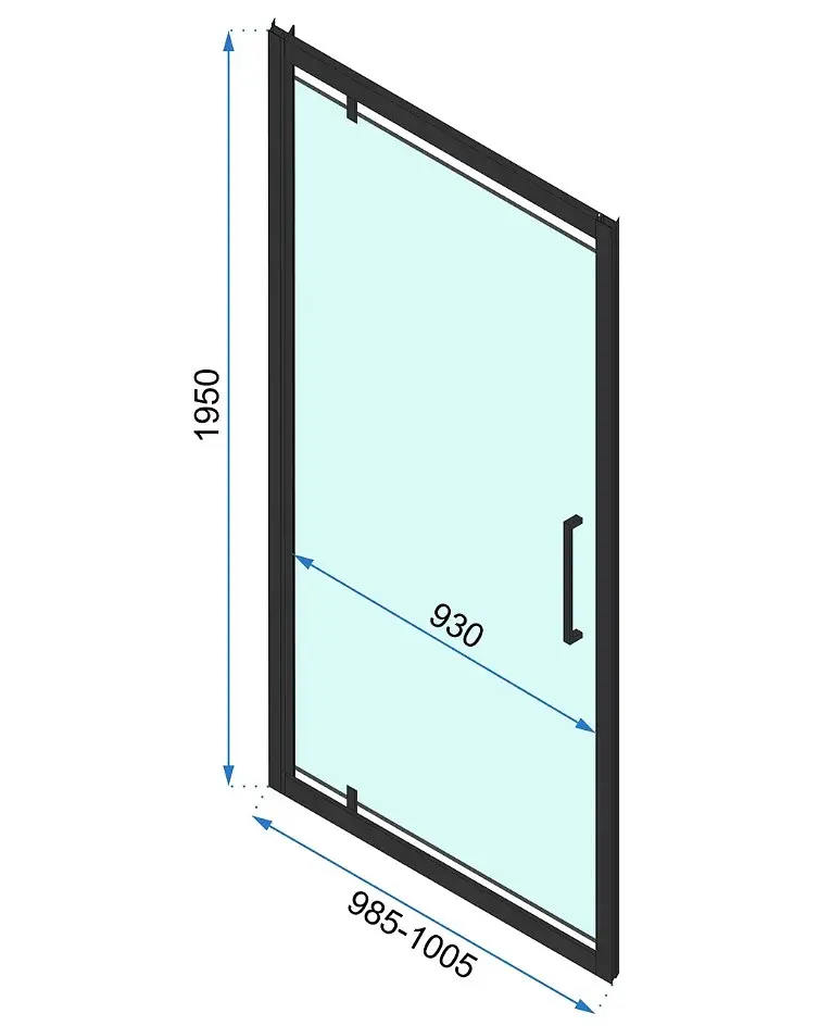Душова кабіна Rea Rapid Swing 100x80 black пристінна REA-KPL-009955, Чорний матовий, Універсальна, прозрачний, Чорний матовий - фото 6
