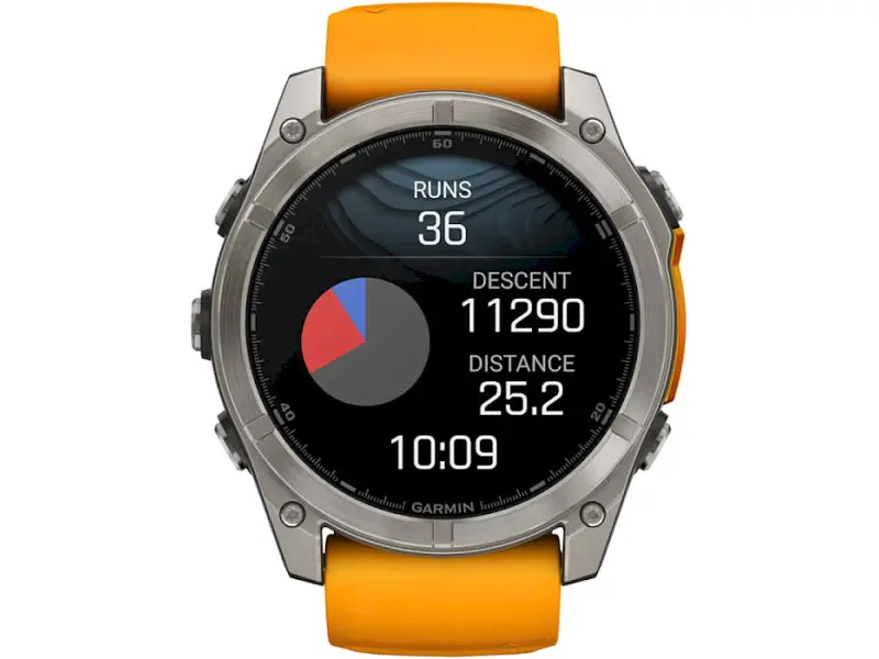 Спортивний годинник Garmin Fenix 8 51mm AMOLED Sapphire Titanium w. Spark Orange/Graphite Silicone Band (010-02905-10/11) - фото 2