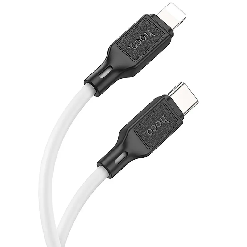 Дата кабель Hoco X90 Cool silicone Type-C to Lightning 20W (1m) White - фото 2