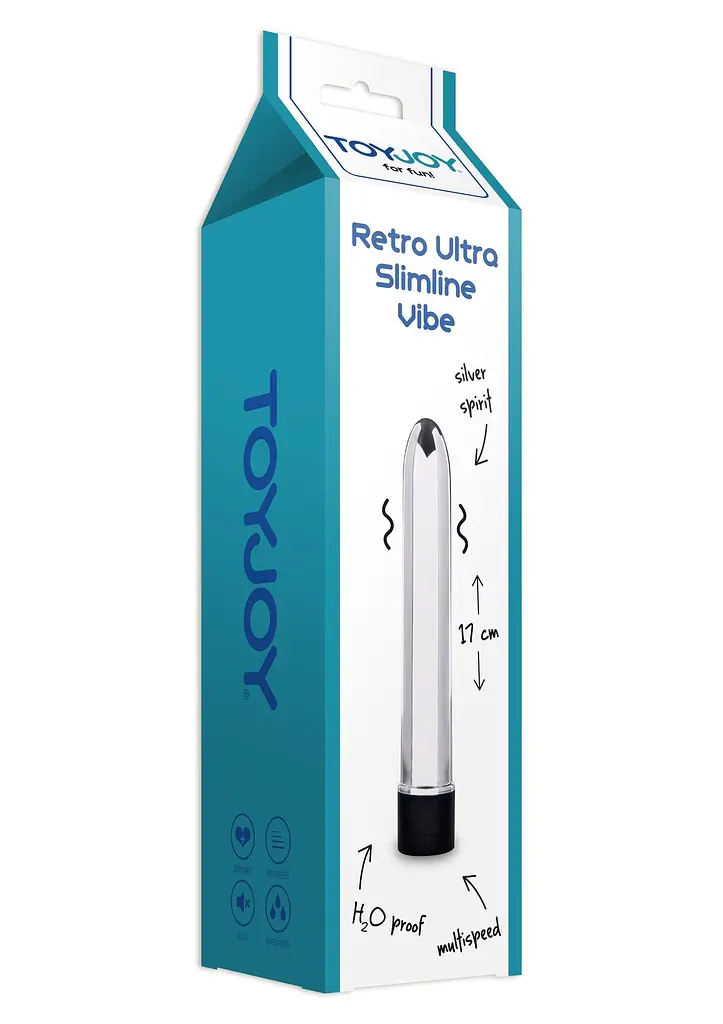 Вібратор Toy Joy Retro Ultra Slimline 17 см сріблястий - фото 2
