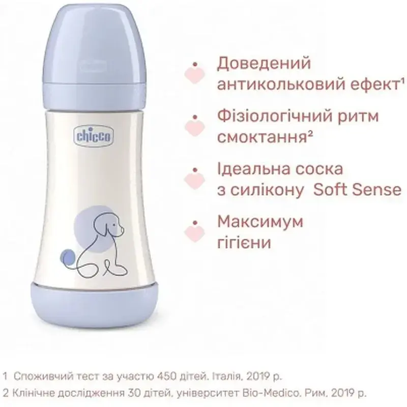 Пляшечка для годування Chicco Perfect 5 із силіконовою соскою 2+ місяців 240 мл Блакитна (20223.22.40) - фото 3