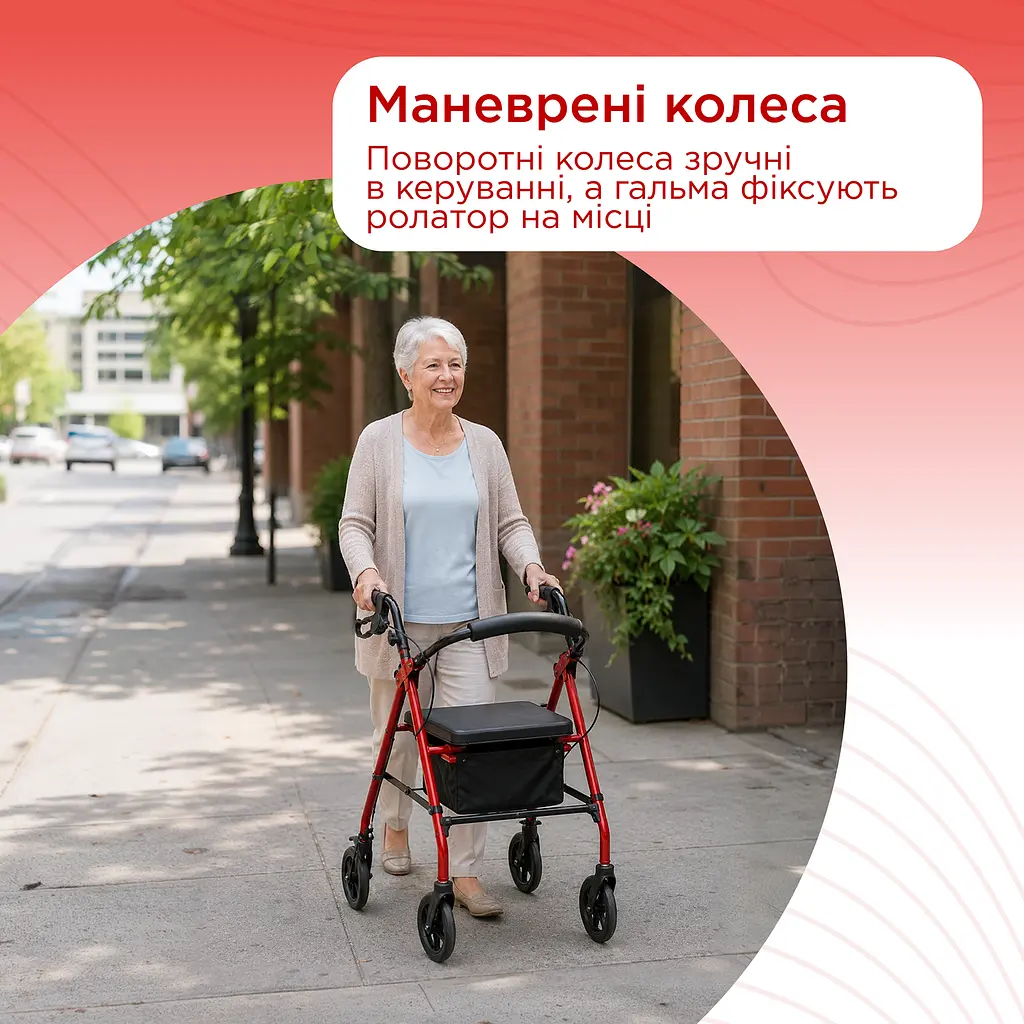 Ходунки на колесах з підвищеною надійністю і функціональністю ролатор Doctor Life 18231 (18231-2429) - фото 8