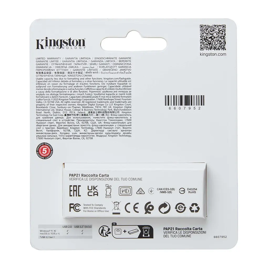Flash Drive DTXS 256GB USB 3.2 Gen 1 DataTraveler Exodia S Kingston teh0023319 - фото 3