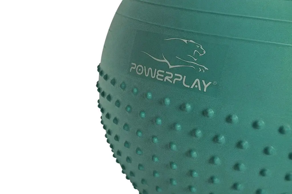 М'яч для фітнесу Power Play 4003 65 см, Green із насосом - фото 2