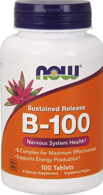 Комплекс вітамінів групи B 100 Now Foods Sustained Release B-100 100 таб