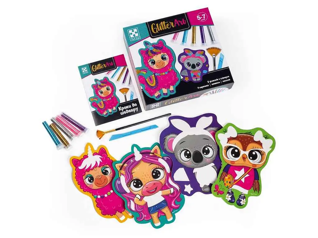 Набір для творчості VLADI TOYS "Glitter Art. Блискучі звірята" VT4501-11 (укр) - фото 2