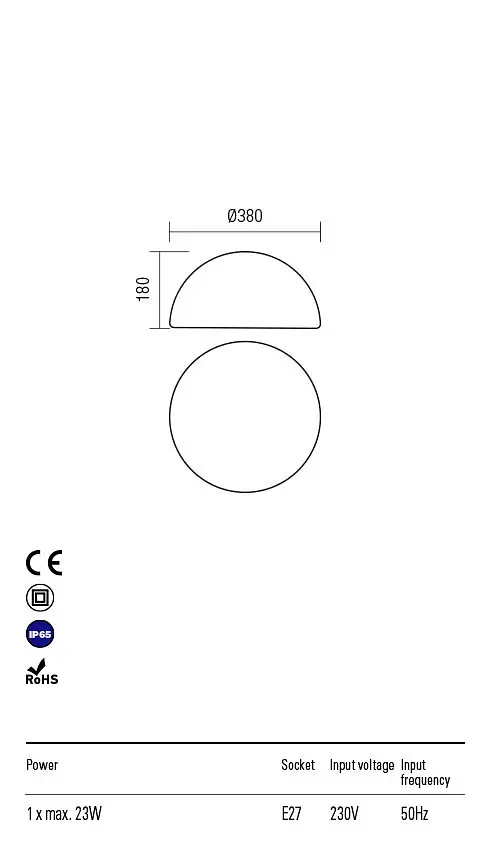 Декоративний вуличний світильник BLOB CD 38CM E27 1X max.23W IP65 WH (5.1.1) Redo 90167 - фото 3