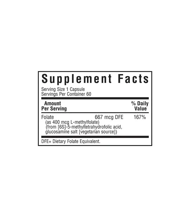 Фоліева кислота Bluebonnet Nutrition Cellular Active Methylfolate 400 mcg, 60 вегакапсул - фото 4