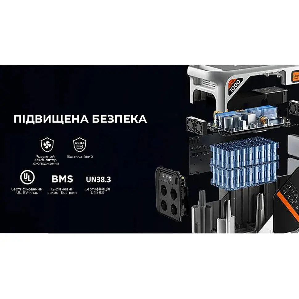 Зарядна станція Litheli 1800 Вт 1069 Вт·год LiFePO4 + 2 Power Bank (U20EH17-0U200) - фото 3