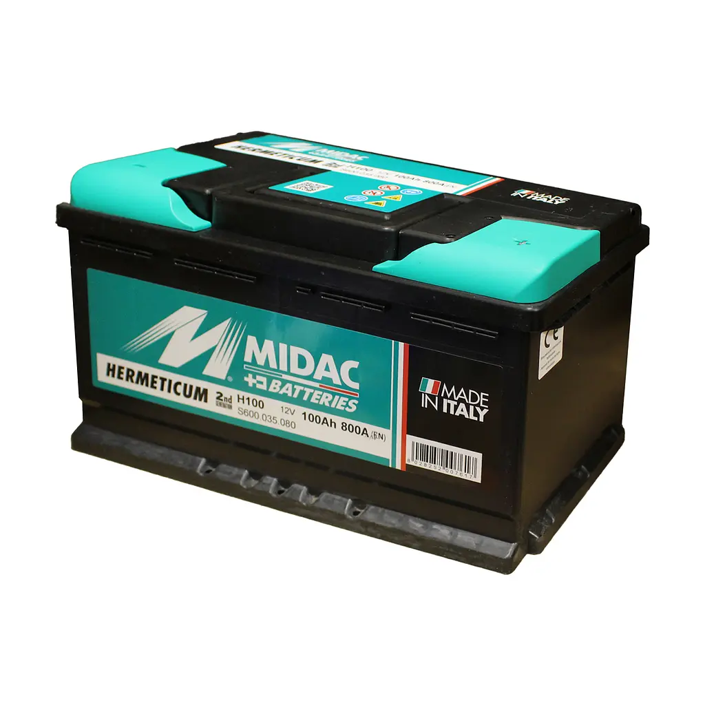 Аккумулятор 6СТ-100A MIDAC HERMETICUM, 12V, 100Ah, (-/+) евро, EN800А - фото 3
