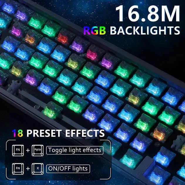 Игровая проводная магнитная клавиатура Attack Shark X65 HE / Magnetic Switch / 8К / RGB / 65% / White - фото 7