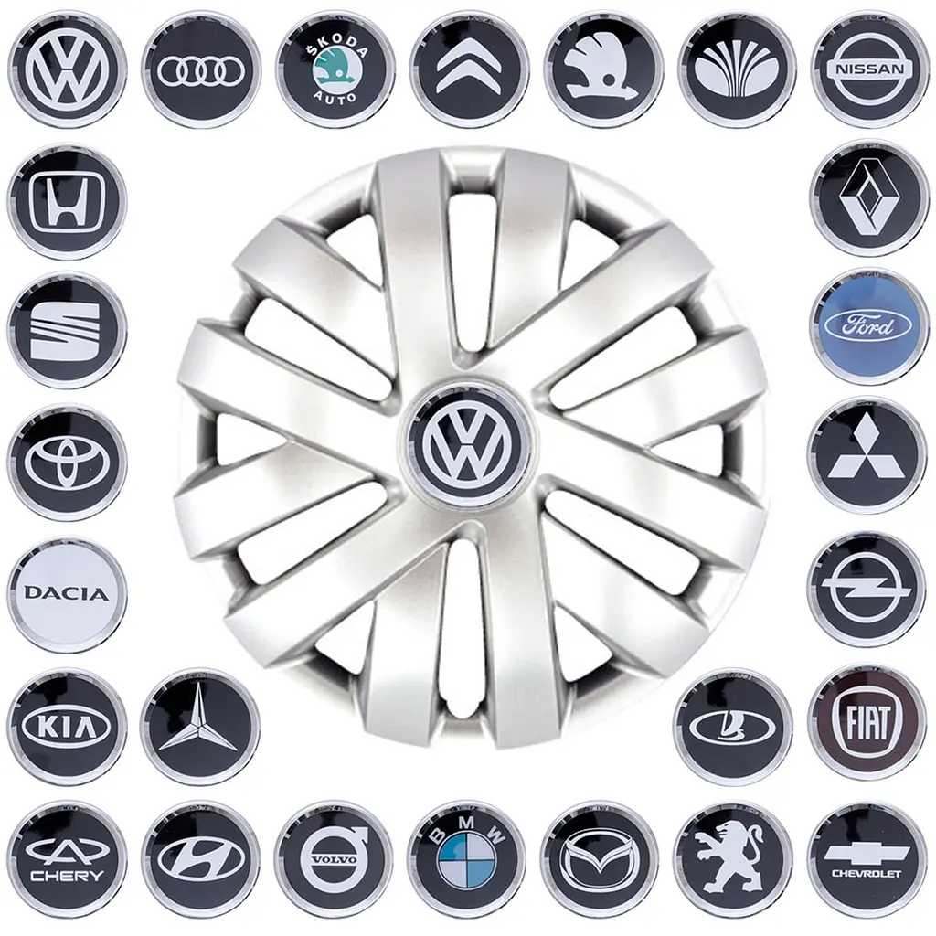 Ковпак колеса з емблемою Volkswagen SKS216 R14 сірий з логотипом на вибір 4 шт - фото 2