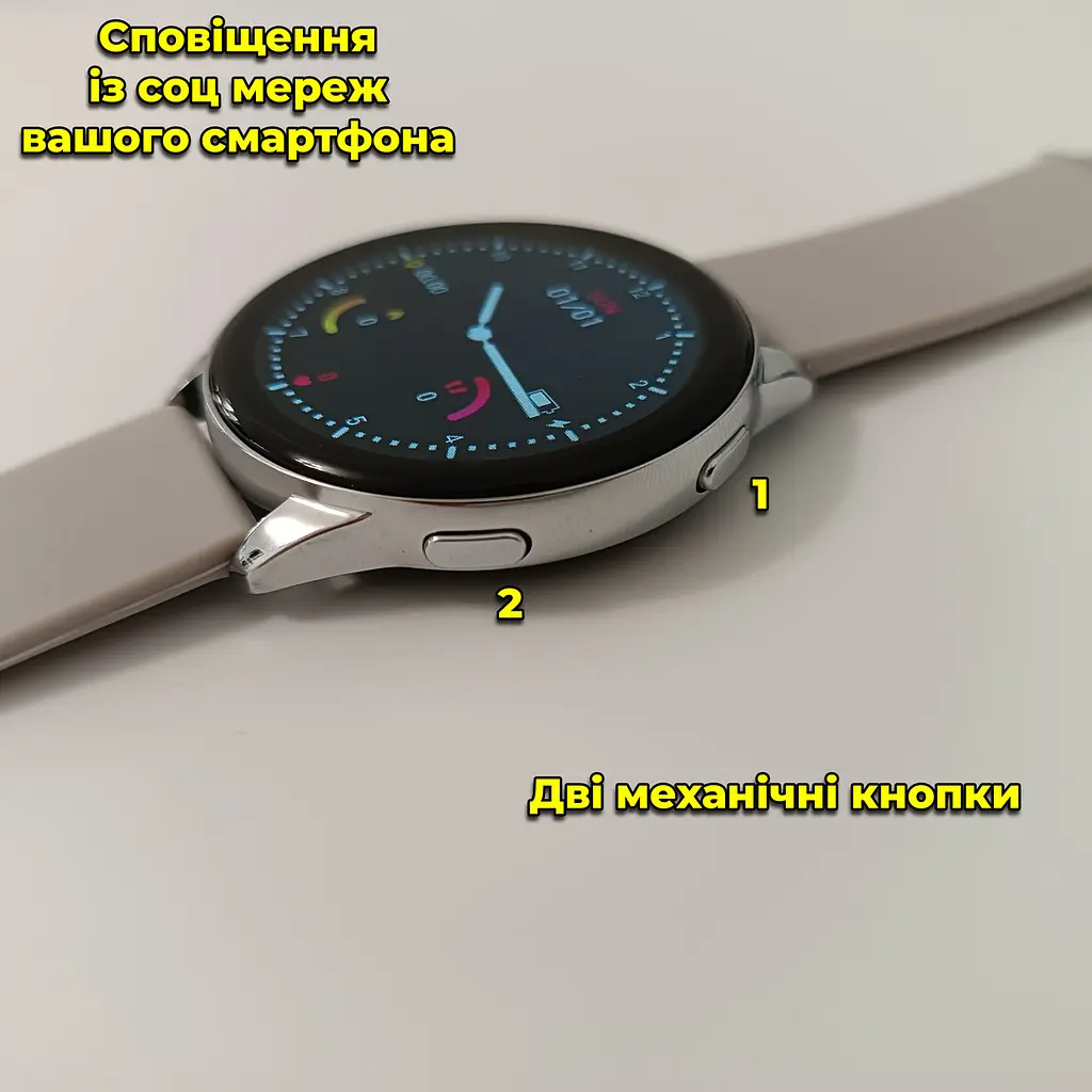 Смарт годинник T2 Pro Active 2 Bluetooth, встановлення свого фону, прийняття/здійснення дзвінків Білий - фото 5