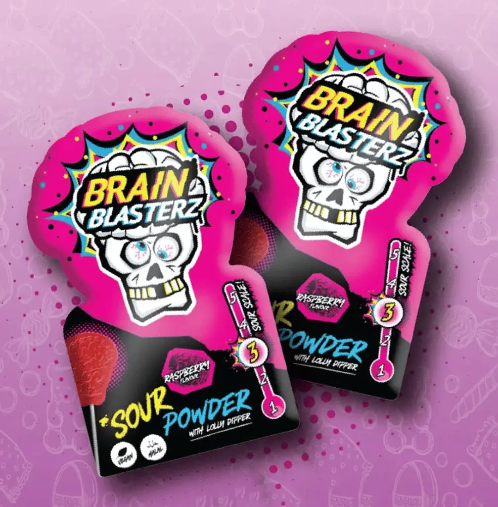 Льодяник з кислим порошком Brain Blasterz Sour Powder Lolly Dipper Raspberry Flavor 10г - фото 3