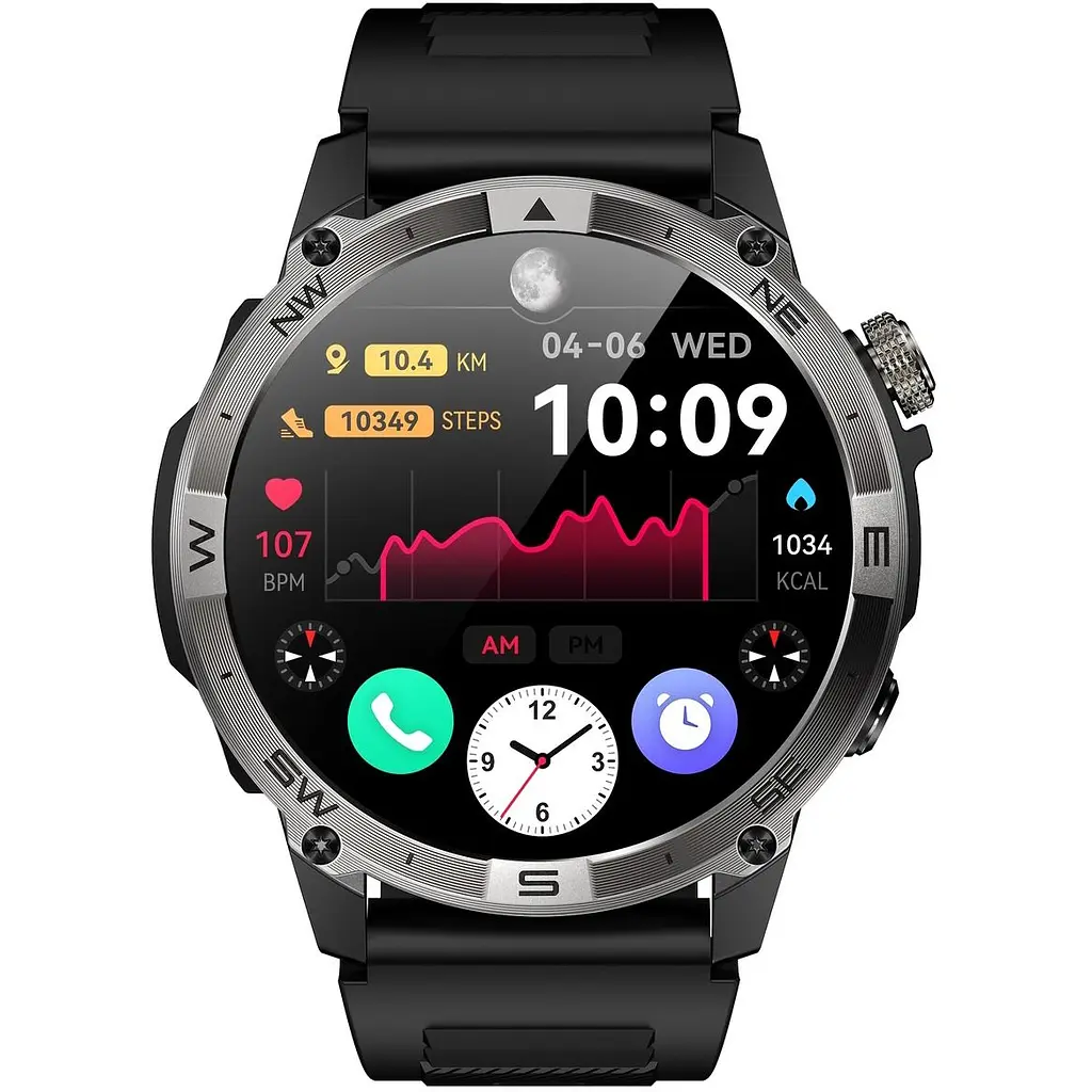 Смарт-годинник North Edge GPS Smart Titan з компасом чорний (3373) - фото 3