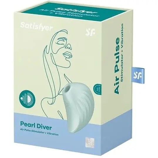 Вакуумний кліторальний стимулятор із вібрацією Satisfyer Pearl Diver Mint - фото 4
