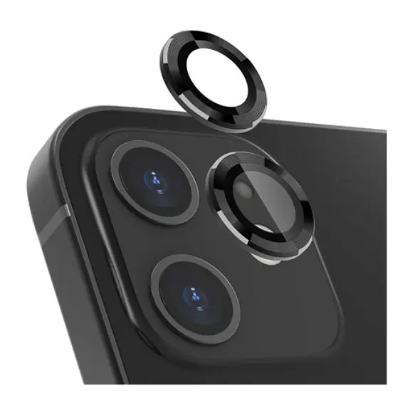 Захисне скло на камеру DK для Apple iPhone 11 Lens Metal Ring Eagle Eye 016203 black 2 шт. - фото 3