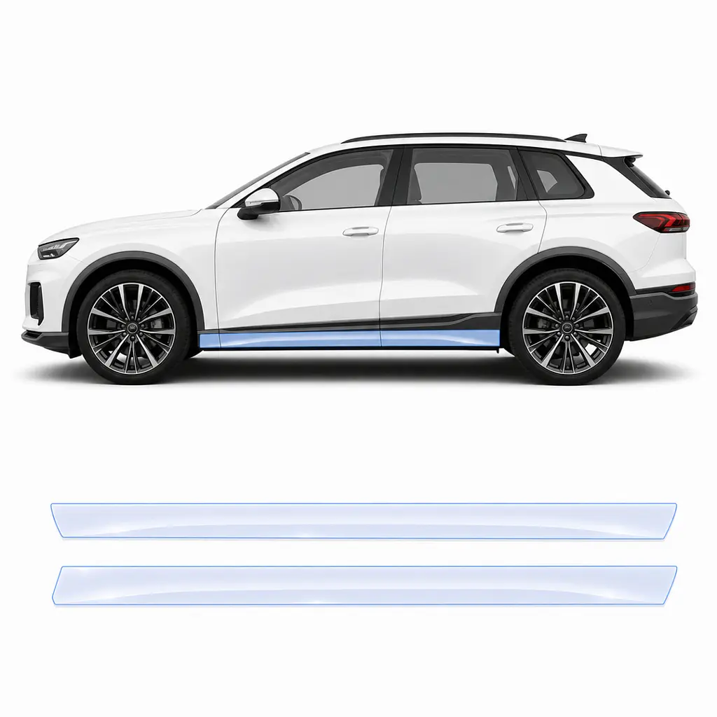Антигравійна захисна бронеплівка за лекалами для Audi Q6 e-tron PPE 2024- нижня зона кузова