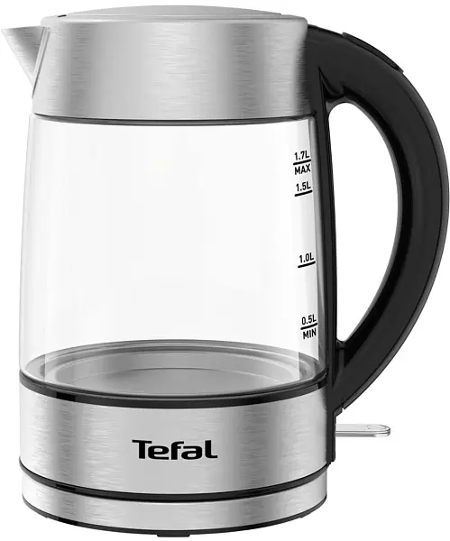 Электрочайник Tefal Glass Kettle 1.7 л стекло с подсветкой серебристо-черный kuh0015362 - фото 3