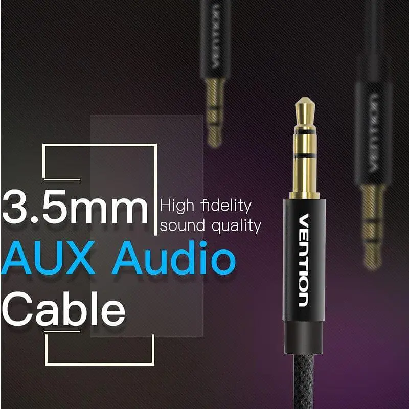 Кабель Vention Fabric Braided 3.5mm Male to Male Audio Cable 1.5m Black (BAGBG) - фото 7