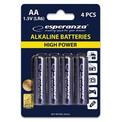 Батарейка Esperanza AA LR6 Alkaline х 4 (EZB101) - фото 2