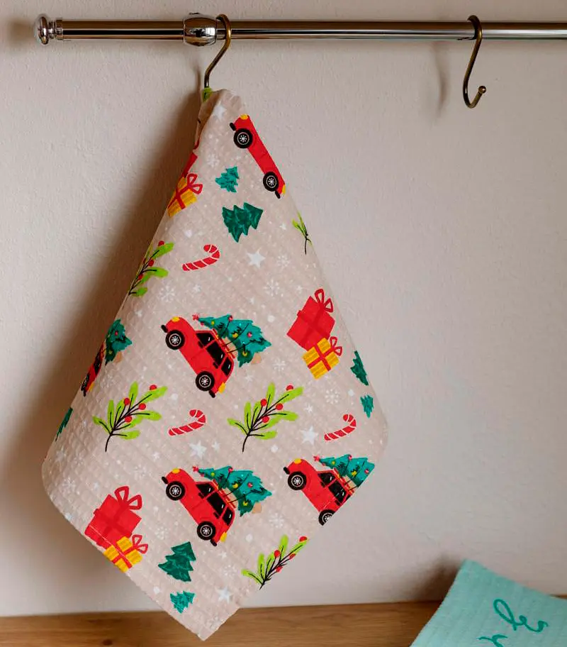 Полотенце вафельное Прованс Рождественское авто 60х33 см (38624) - фото 2