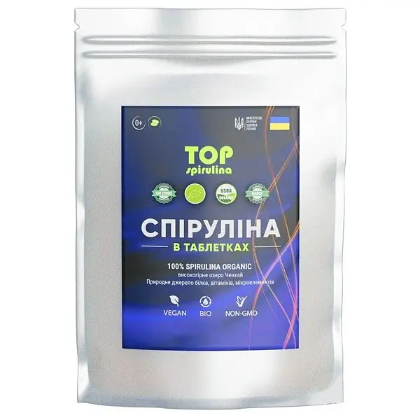 Спіруліна в таблетках Spirulina, 1000 таблеток TOP vit0004316