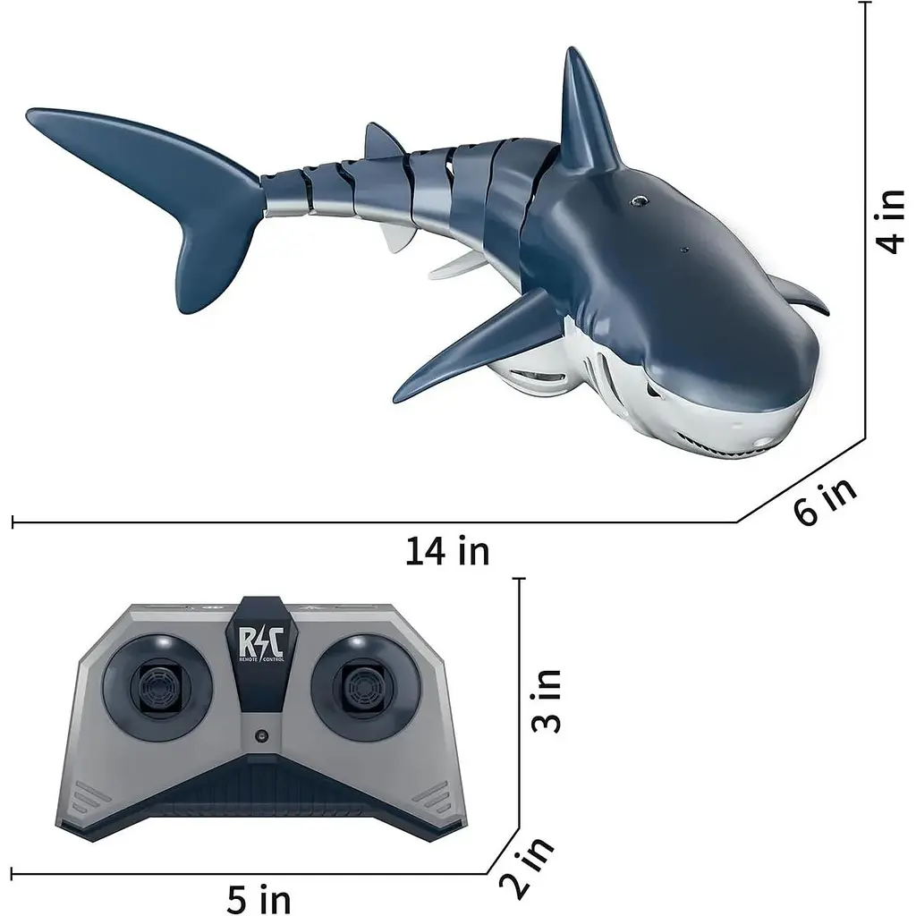 Іграшкова акула на дистанційному керуванні TEMI Shark, 1:18, зі світлом і розпиленою водою - фото 4