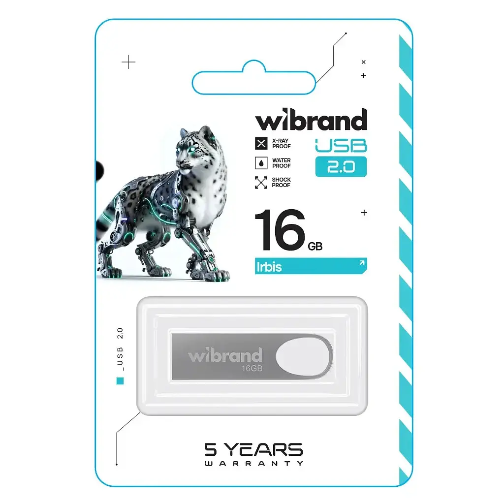 USB флеш накопичувач Wibrand 16GB Irbis Silver USB 2.0 (WI2.0/IR16U3S) - фото 2