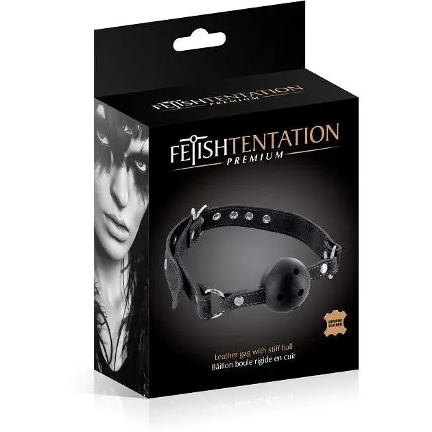 Кляп Fetish Tentation Premium LeaTher Gag With stiff ball - фото 2